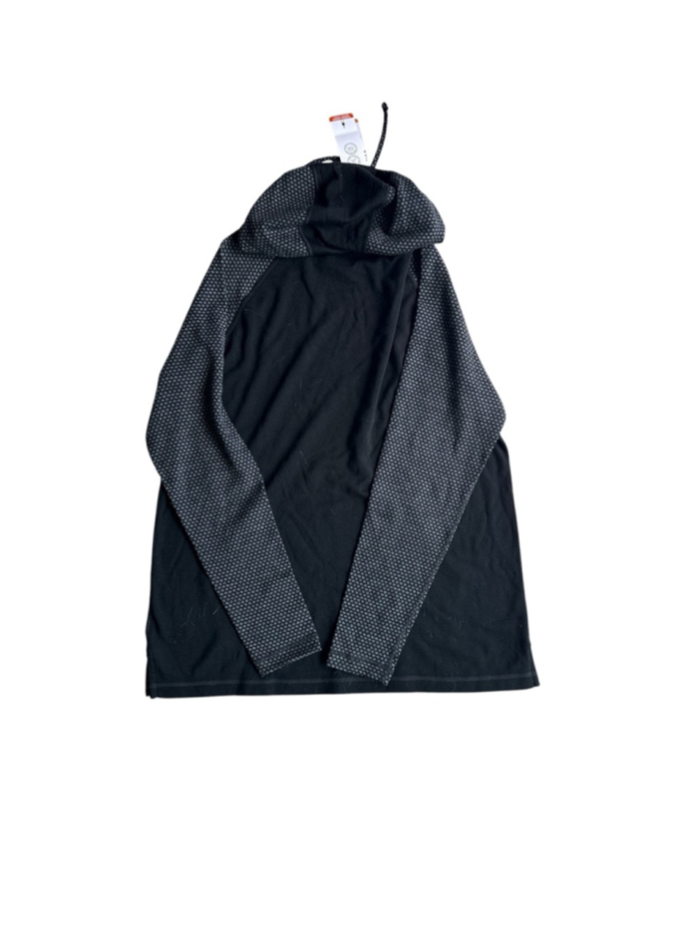 NWT Smartwool Merino 250 Thermal Drape Neck Hoodie 1X Black Dot Base Layer - Picture 3 of 5